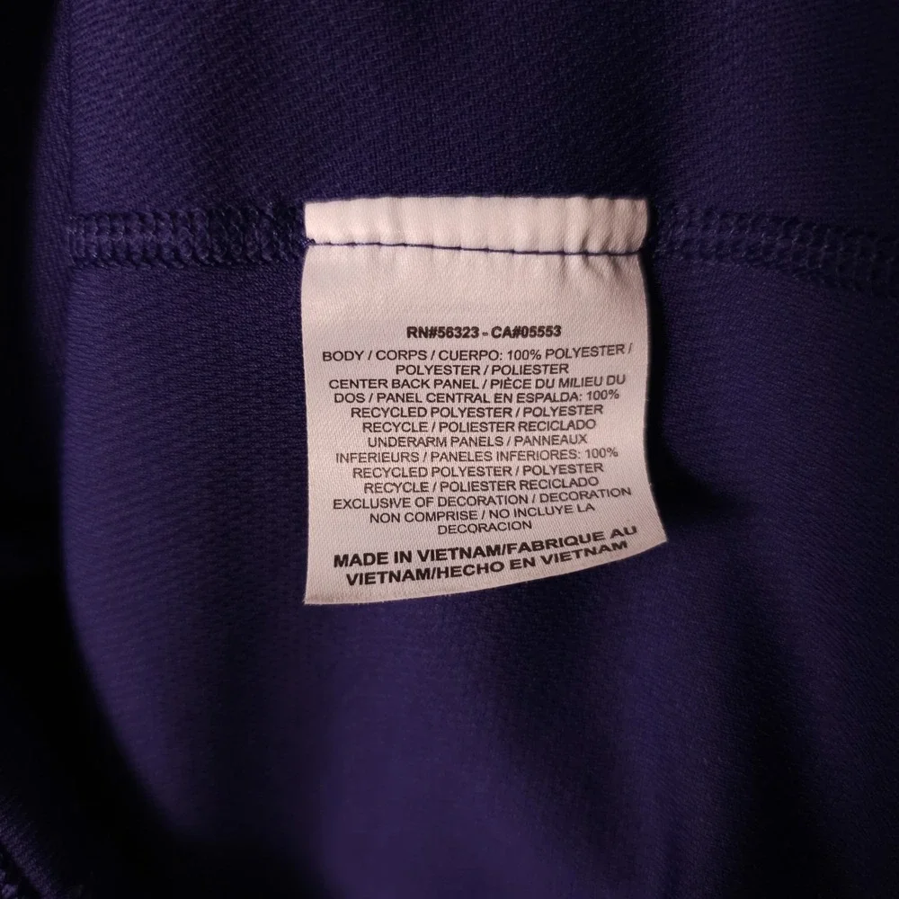 Nike Running Shirt Women Large Purple Dri Fit V Neck Athletic Active Jogging Tee